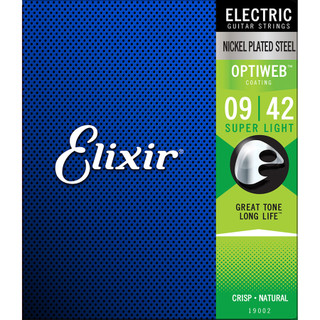 Elixir Electric Guitar Strings with OPTIWEB Coating - Super Light (.009-.042) Elixir Electric Guitar Strings with OPTIWEB Coating - Super Light (.009-.042)