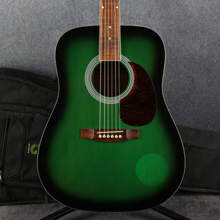 Hohner Countryman Dreadnought Acoustic - Green Burst - Gig Bag - 2nd Hand