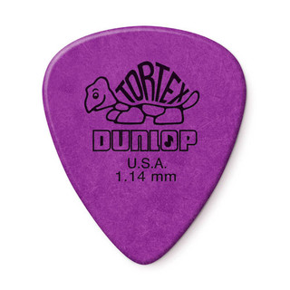 Jim Dunlop 418P Tortex Standard Guitar Pick, 1.14mm, Purple, 12 Pack