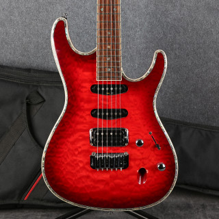 Ibanez SA360QM-TRB - Transparent Red Burst - Gig Bag - 2nd Hand