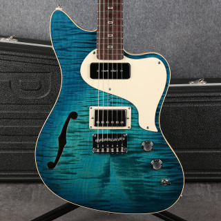 PJD St John Elite F-Hole - Royal Blue Teardrop Burst - Hard Case - 2nd Hand