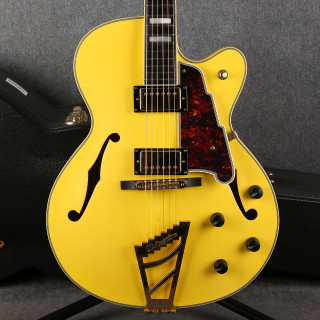 D'angelico Deluxe DH - Matte Electric Yellow - Hard Case - 2nd Hand