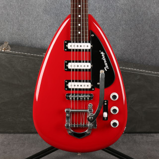 Phantom Guitars Teardrop 9 String - Red - Hard Case - 2nd Hand