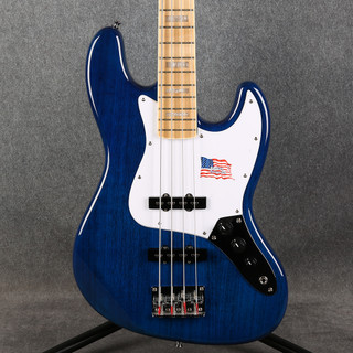 SX SJB75 Bass - American Swamp Ash - Trans Blue - Hard Case - 2nd Hand