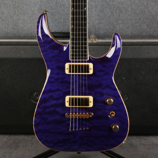 Jackson USA Custom Shop Archtop Soloist SLATQ - Trans Blue - Case - 2nd Hand