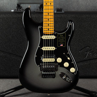 Fender American Ultra Luxe Strat Floyd Rose HSS - Silverburst - Case - 2nd Hand