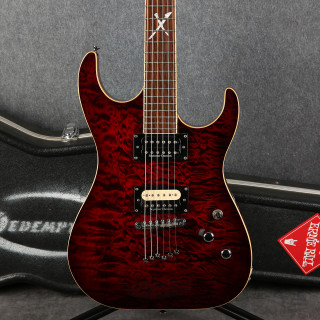 Washburn X50 Pro - Seymour Duncan Pickups - Quilted Wine Burst - Case - 2nd Hand