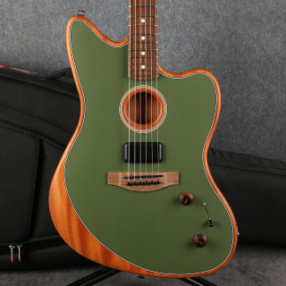 Fender Acoustasonic Player Jazzmaster - Antique Olive - Gig Bag - 2nd Hand