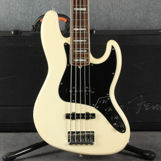 Fender American Deluxe Jazz V Bass - White - Hard Case - 2nd Hand