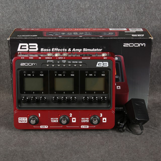 Zoom B3 Bass FX & Amp Simulator Pedal - Box & PSU - 2nd Hand
