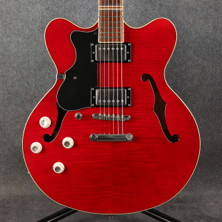 Hofner Contemporary Series Verythin Standard Trans Red - Left Handed - 2nd Hand