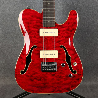 Harley Benton Deluxe Series TE-90QM - Transparent Red - 2nd Hand