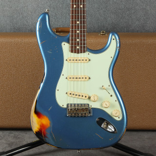 Fender Custom Shop 1963 Strat - Lake Placid Blue Over Sunburst Relic - 2nd Hand