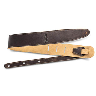 Taylor 2.5" Leather Guitar Strap, Suede Back, Chocolate Brown