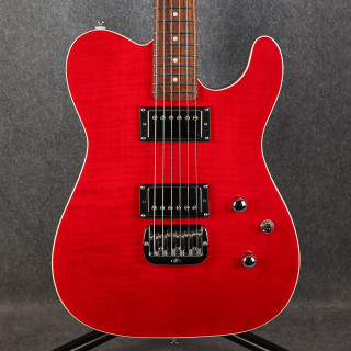 G&L Tribute Series ASAT Deluxe Carved Top- Trans Red - 2nd Hand