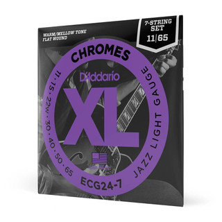 Daddario XL Chromes ECG24-7 Jazz Light 7 String Set, 11-65