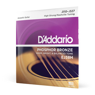 Daddario Phosphor Bronze EJ38H High Strung / Nashville Tuning Set, 10-27