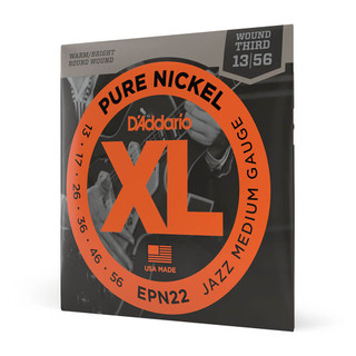 Daddario XL Pure Nickel EPN22 Jazz Medium Set, 13-56 Daddario XL Pure Nickel EPN22 Jazz Medium Set, 13-56