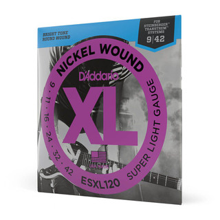 Daddario XL Nickel ESXL120 Double Ball End Super Light Set, 09-42 Daddario XL Nickel ESXL120 Double Ball End Super Light Set, 09-42