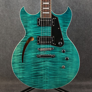 Reverend Manta Ray HB - Turquoise Flamed Maple - 2nd Hand