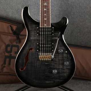 PRS SE Custom 24 Semi Hollow Piezo Electric Guitar Charcoal Burst - 2nd Hand