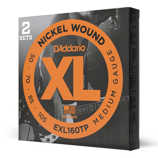 Daddario XL Nickel EXL160TP Medium / Long Scale Set, 50-105, 2 Pack Daddario XL Nickel EXL160TP Medium / Long Scale Set, 50-105, 2 Pack