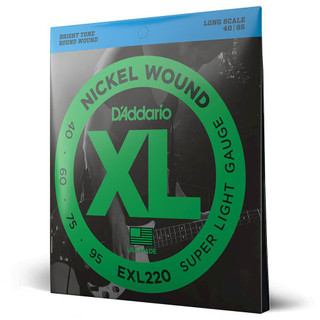 Daddario XL Nickel EXL220 Super Light / Long Scale Set, 40-95 Daddario XL Nickel EXL220 Super Light / Long Scale Set, 40-95