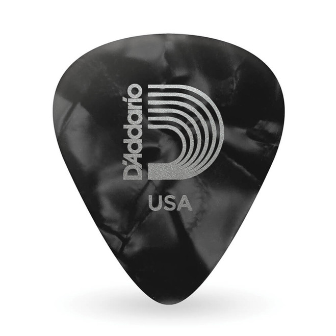 Daddario 1CBKP4-100 Classic Celluloid Pick, Black Pearl, Medium Gauge (.70mm), 100-Pack