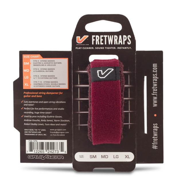 GruvGear FretWraps String Muters, 1-Pack, Small - Wine Burgundy