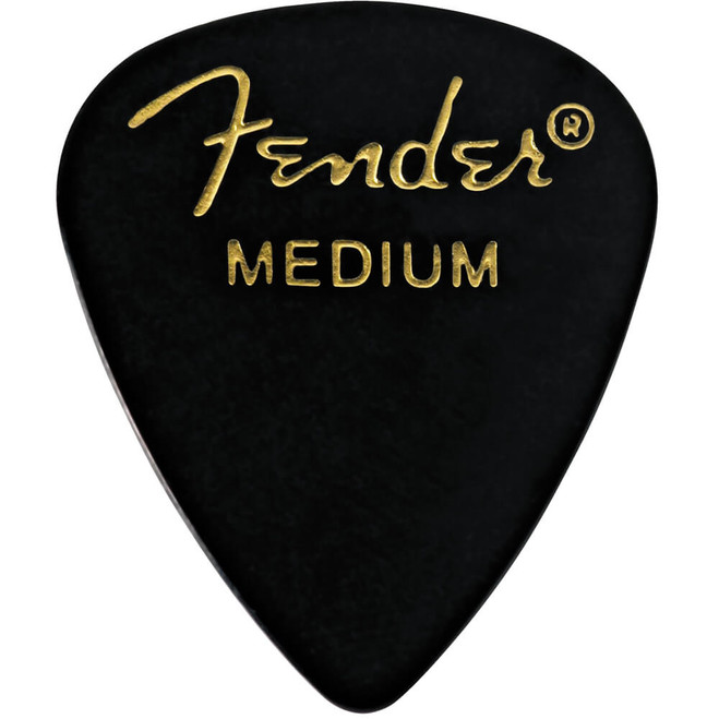 Fender 351 Shape Classic Celluloid Picks, Black, Medium - 144 Pack