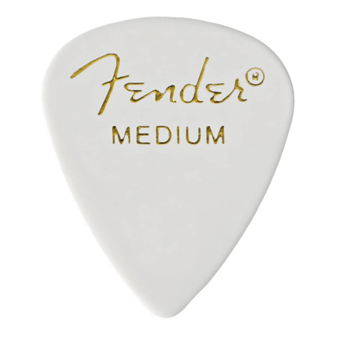 Fender 351 Shape Classic Celluloid Picks, White, Medium, 144 Pack