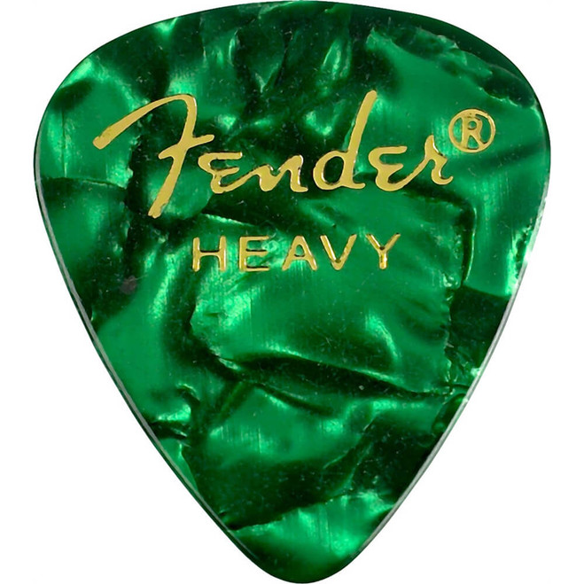 Fender 351 Shape Premium Picks, Green Moto, Heavy - 12 Pack