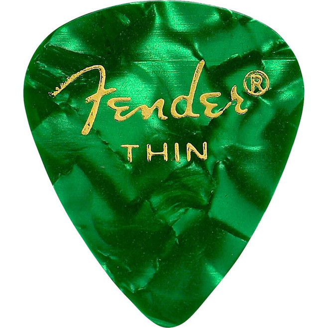 Fender 351 Shape Premium Picks, Green Moto, Thin - 144 Pack
