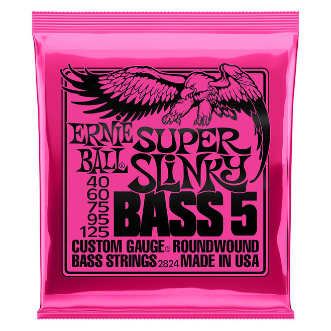 Ernie Ball Super Slinky 5-String Nickel Wound Bass Strings - 40-125