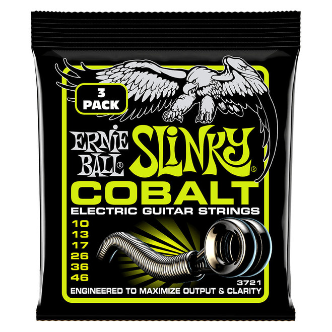 Ernie Ball Regular Slinky Cobalt Guitar Strings, 10-46, 3 Pack