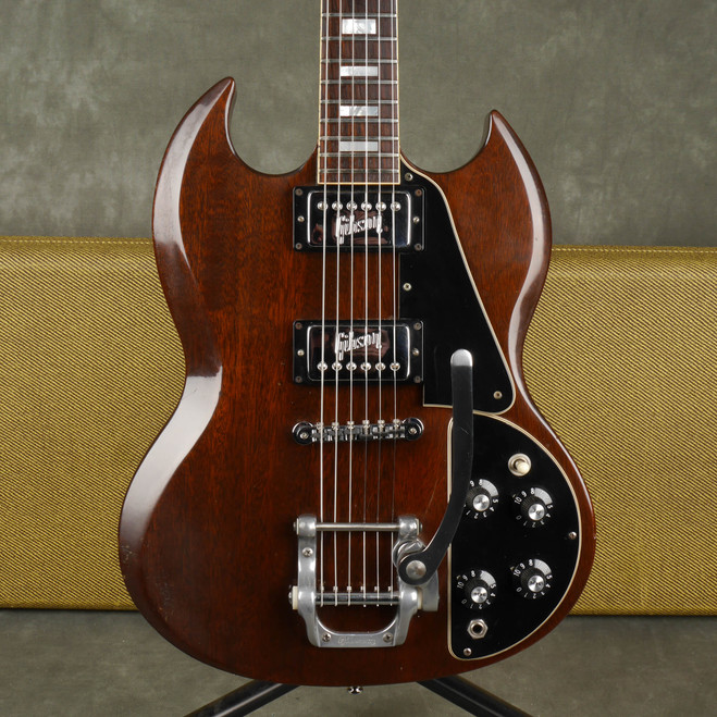 Gibson SG Deluxe with Bigsby, Early 70s - Worn Brown w/Hard Case - 2nd Hand