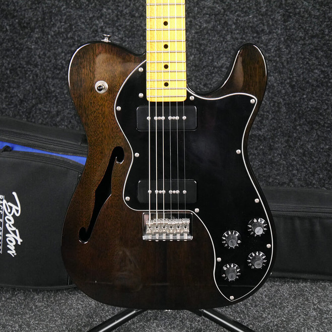 Fender Modern Player Thinline Tele - Trans Black w/Gig Bag - 2nd Hand