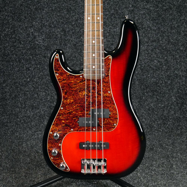 Squier Standard Precision Bass, Left Handed - Red Burst - 2nd Hand