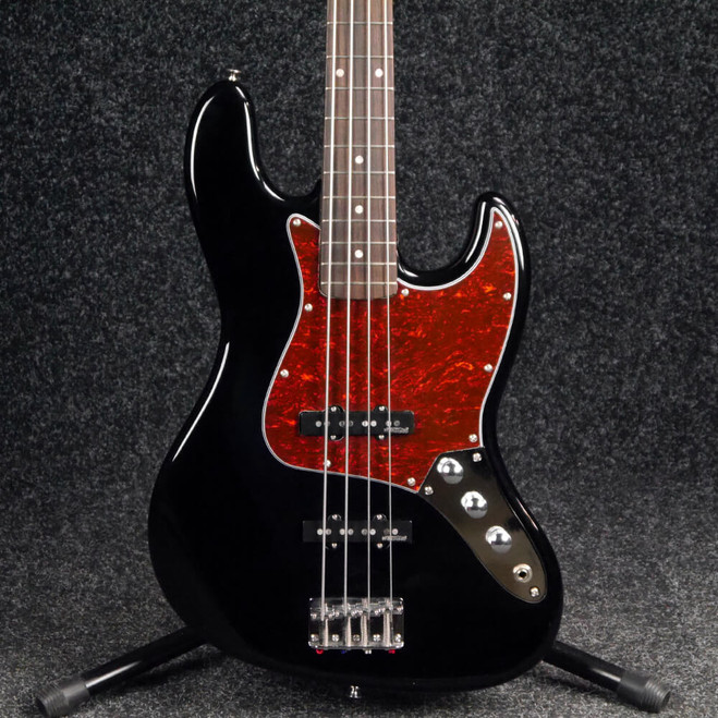 Squier Affinity Modified Jazz Bass, Wilkinson Pups/Flatwound - Black - 2nd Hand