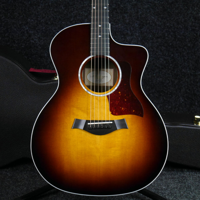 Taylor 214ce DLX Electro-Acoustic Guitar - Sunburst w/Hard Case - 2nd Hand