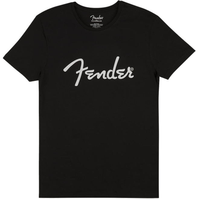 Fender Spaghetti Logo Mens T Shirt - Black w/White Logo - XL