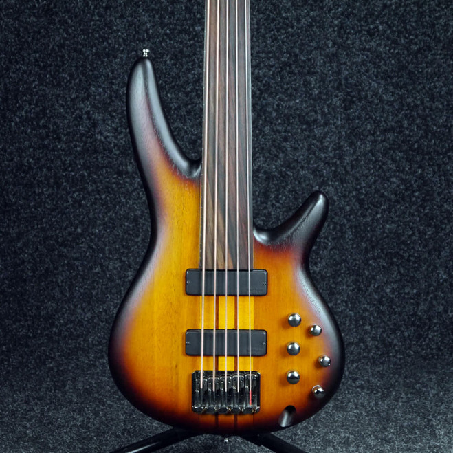 Ibanez Workshop SRF705 Fretless 5-String Bass Guitar - Brown Burst - 2nd Hand