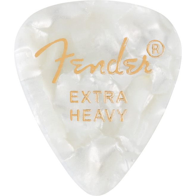 Fender 351 Shape Premium Picks, White Moto, Extra Heavy, 12 Pack