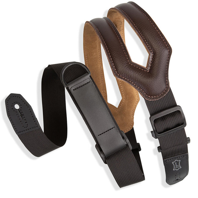 Levy's Right Height Ergonomic Padded 3" Guitar Strap - Dark Brown