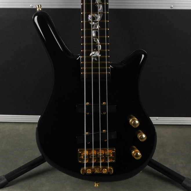 Warwick Custom Thumb 4-String Bass - Black - Dragon Inlay w/Case - 2nd Hand