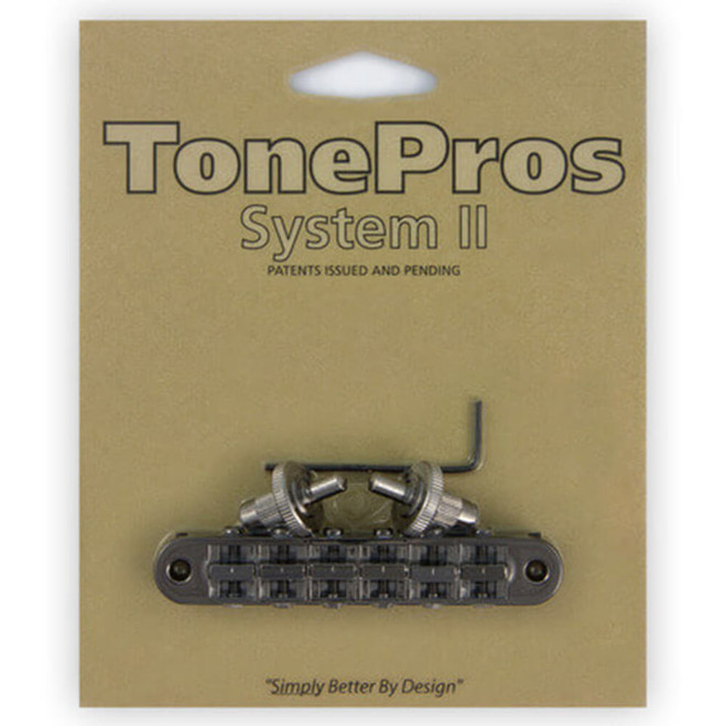 TonePros T3BP Standard Tuneomatic, Notched Saddles - Cosmo Black