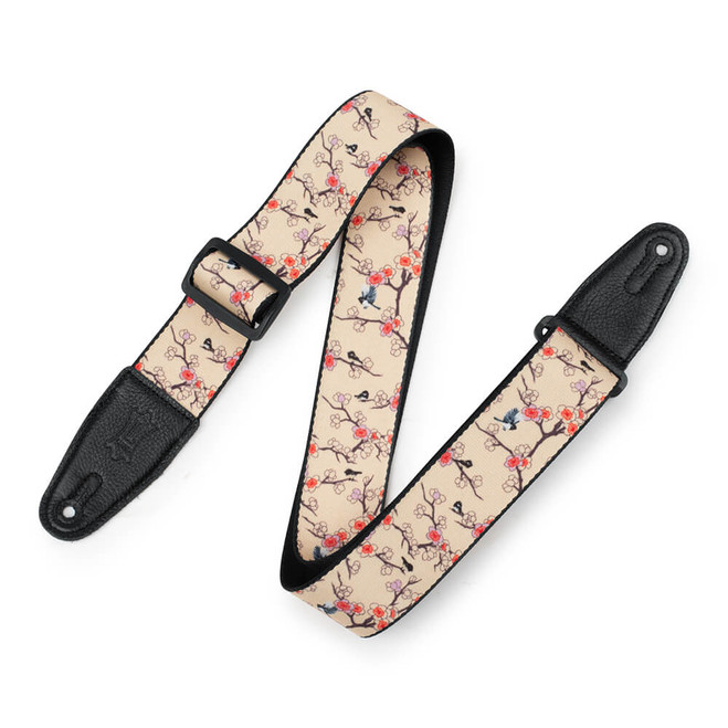 Levy's Print Series Polyester 2" Guitar Strap - Cherry Trees Birds