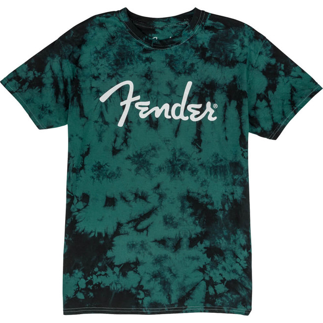 Fender Tie Dye Logo T-Shirt, Blue, Small