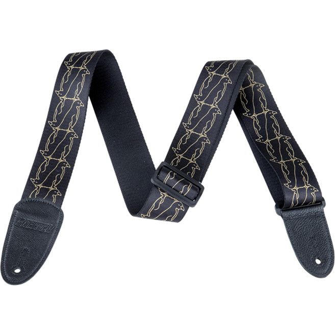 Gretsch Alternating Penguins Guitar Strap - Black/Gold