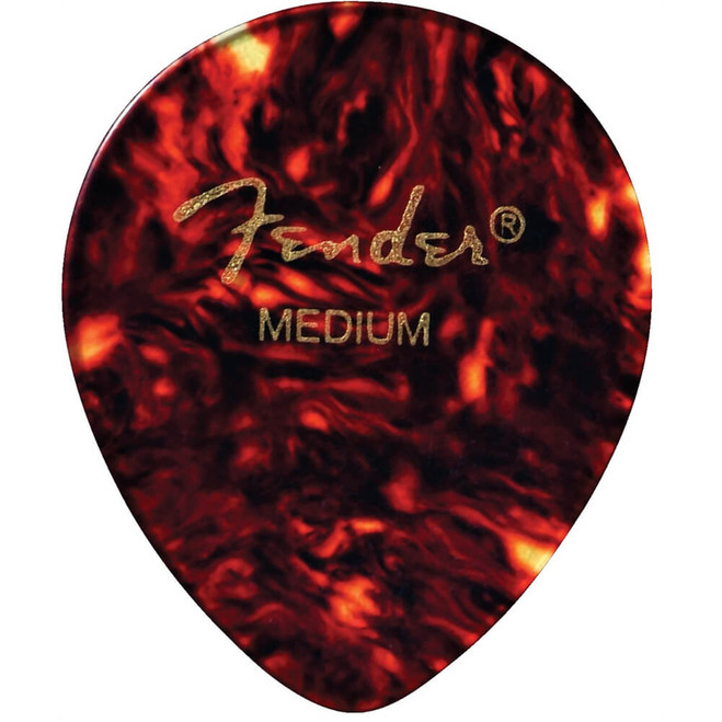 Fender 347 Shape Classic Celluloid Picks, Tortoise Shell, Heavy - 12 Pack